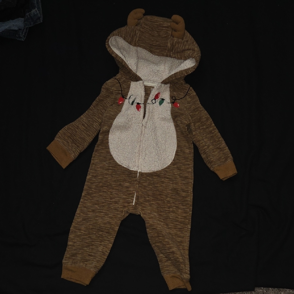 Carter's Brown Reindeer Footie